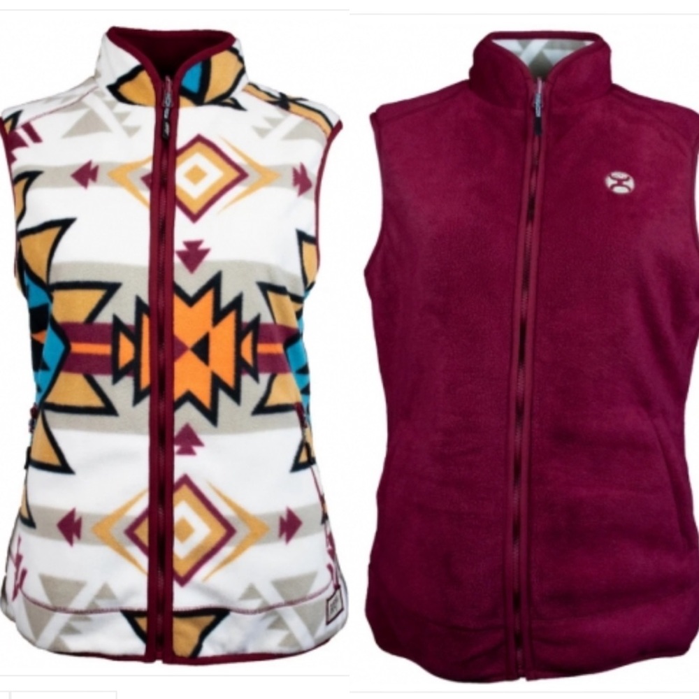 Hooey Reversible Fleece Vest Size Large